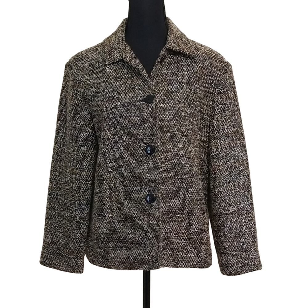 Vintage Sag Harbor Women's Tweed Blazer Jacket Academia Career Office Preppy 10P